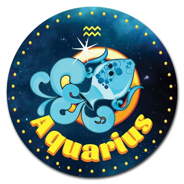 Aquarius Circle Vinyl Laminated Decal, Signmission, Mfr#: D-36-CIR-Aquarius
